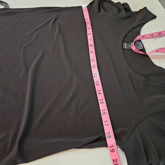 Clara Sunwoo Tunic Top Medium Cold Shoulder Black Office Party - Picture 8 of 9